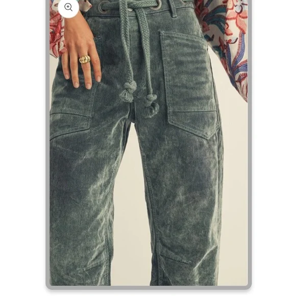 LovLov Vintage Corduroy Velvet Rope String Pants - Picture 3 of 4